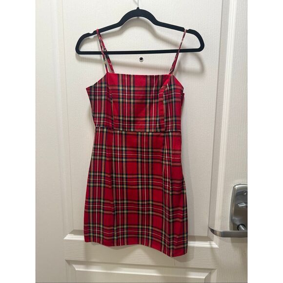 Forever 21  vintage inspired red plaid mini dress Size S Preloved - Picture 2 of 5